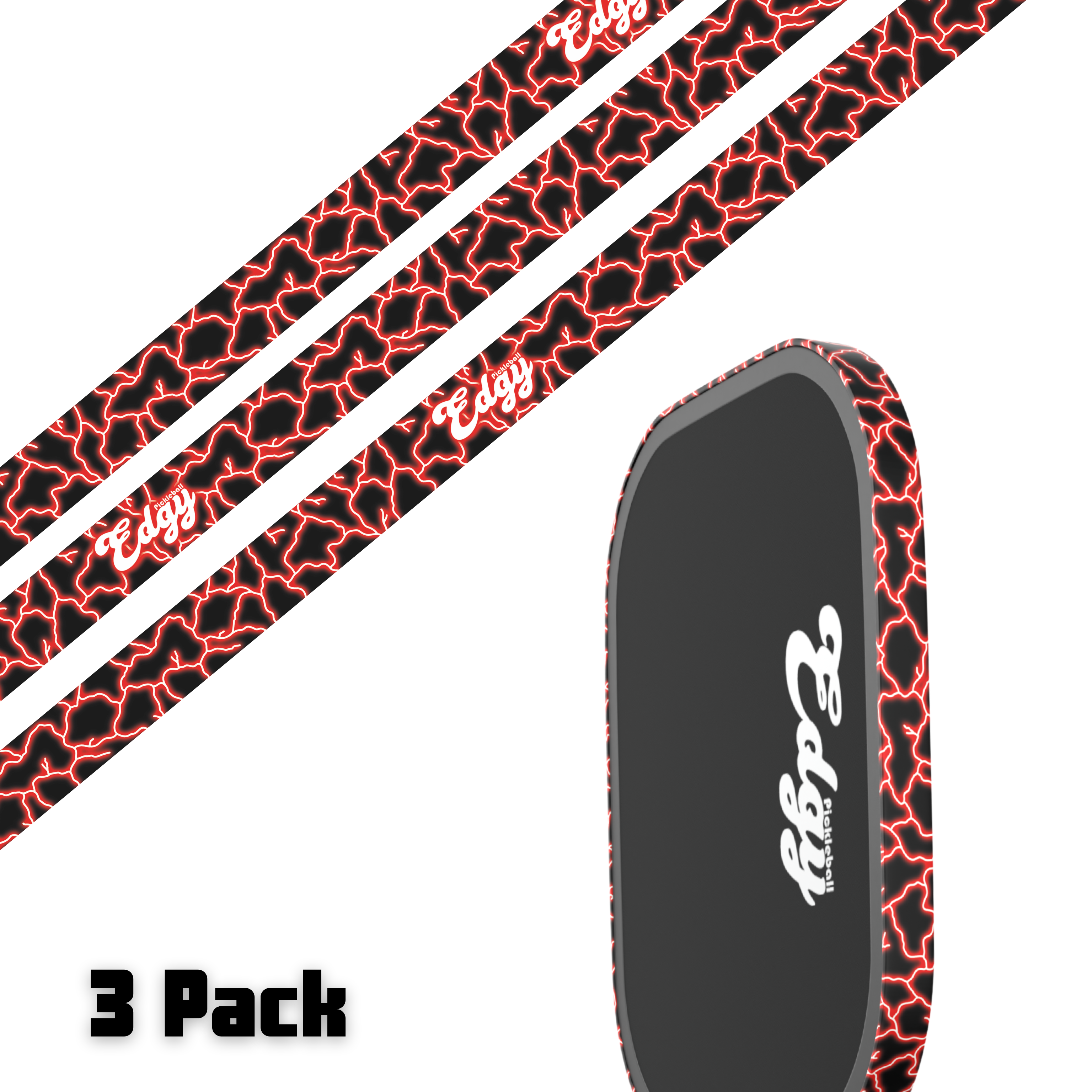 Red Lightning Edge Tape (3 pack) - Pickleball Paddle Edge Tape