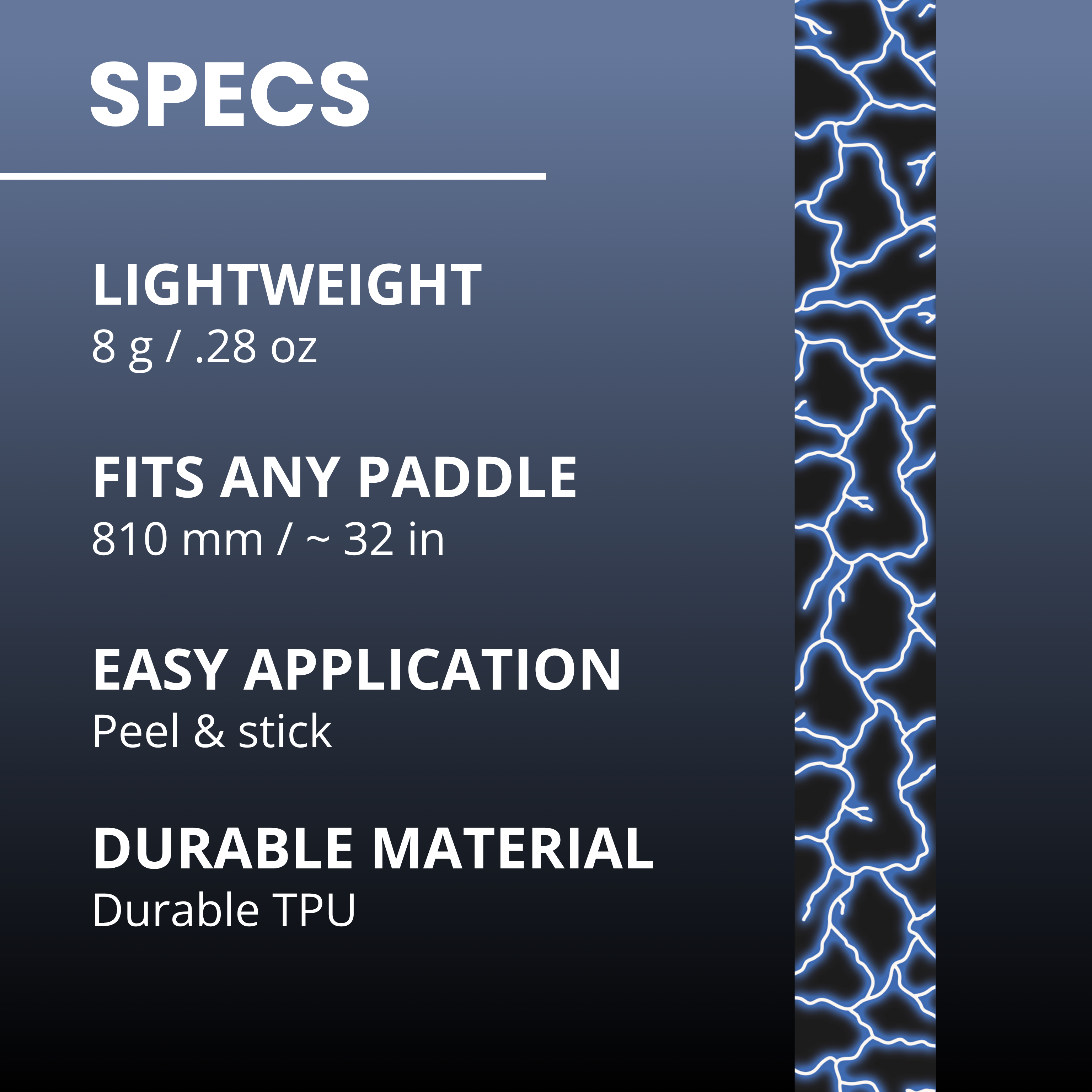 Blue Lightning Edge Tape (3 pack) - Pickleball Paddle Edge Tape