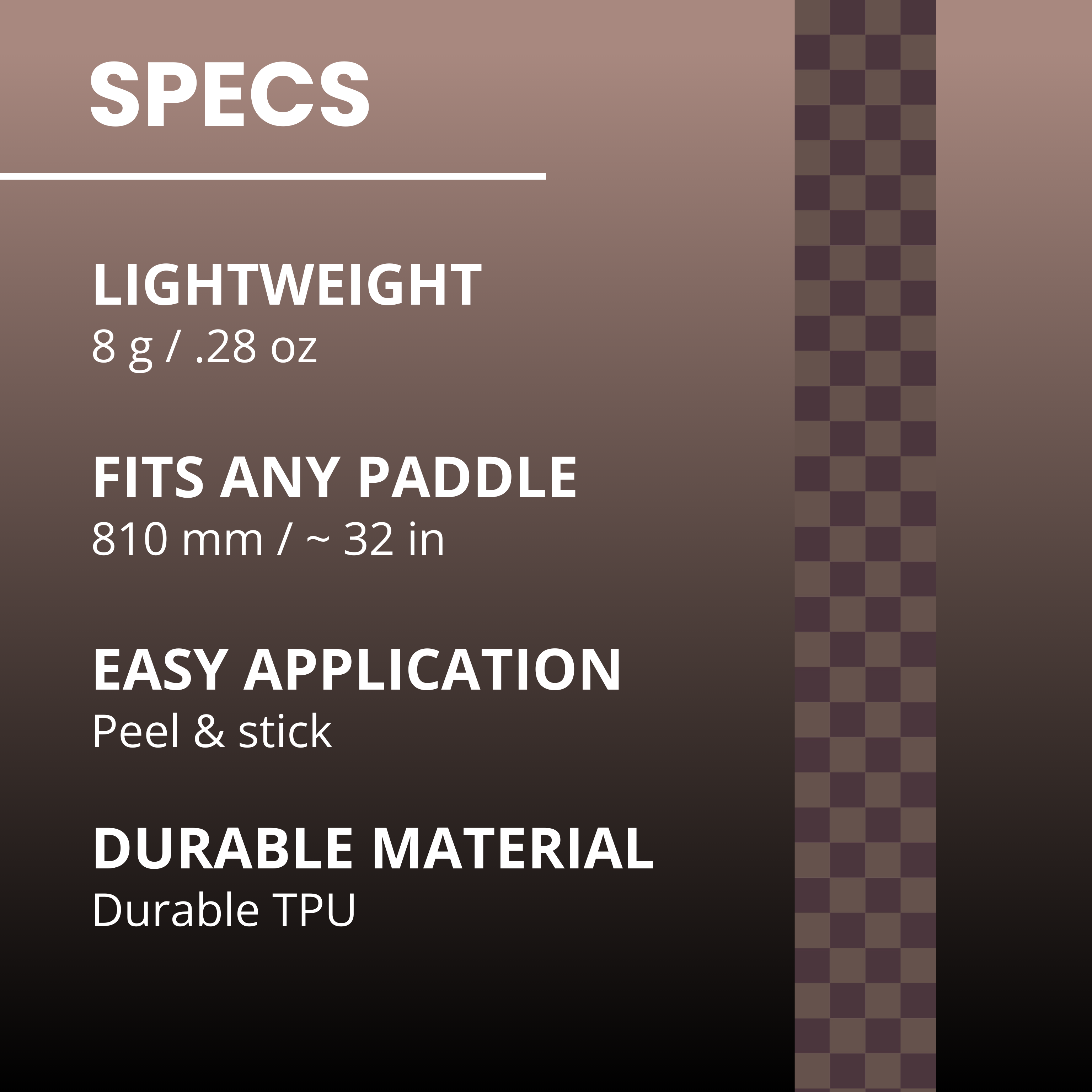 Cocoa Checkers Edge Tape (3 pack) - Pickleball Paddle Edge Tape