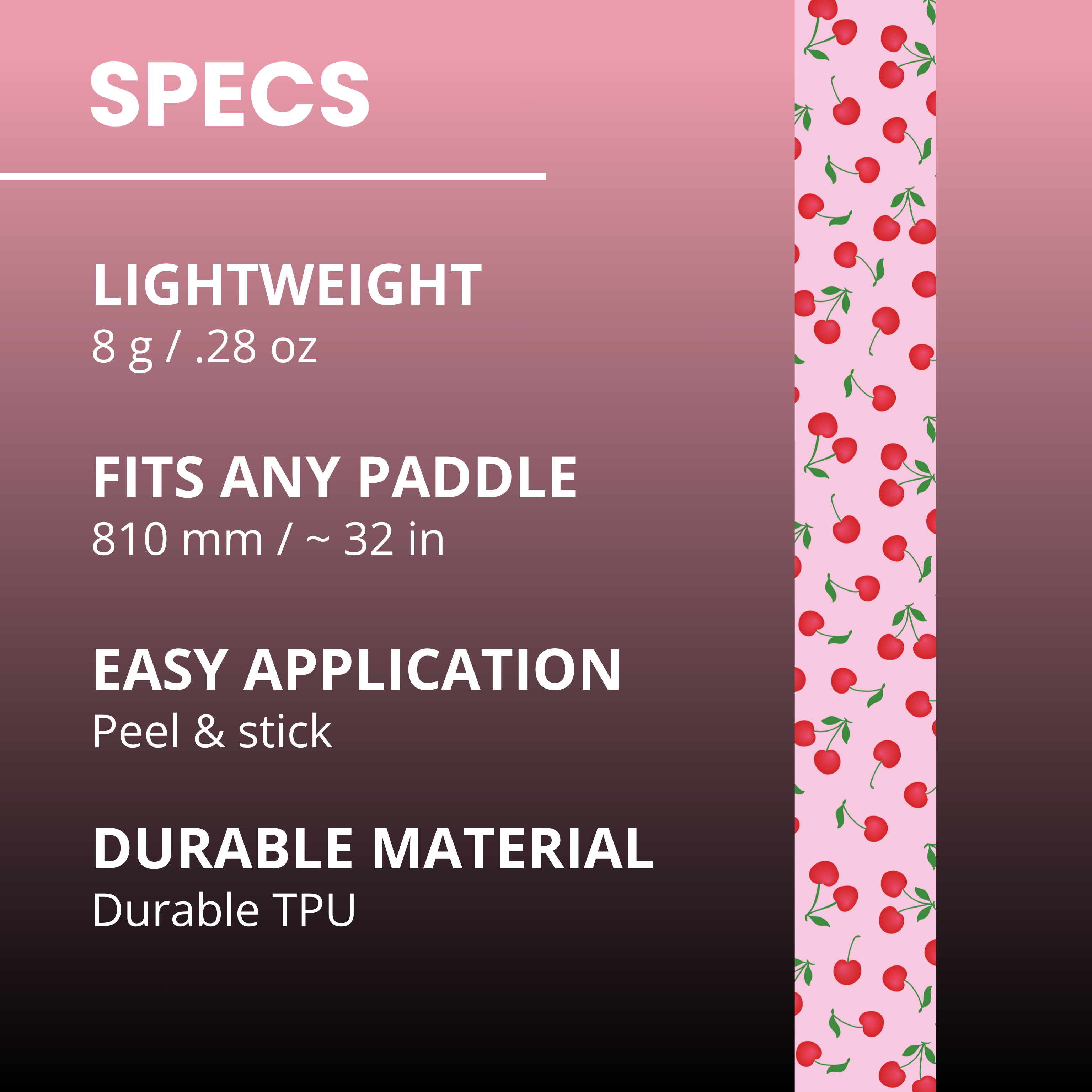 Cherries Edge Tape (3 pack) - Pickleball Paddle Edge Tape