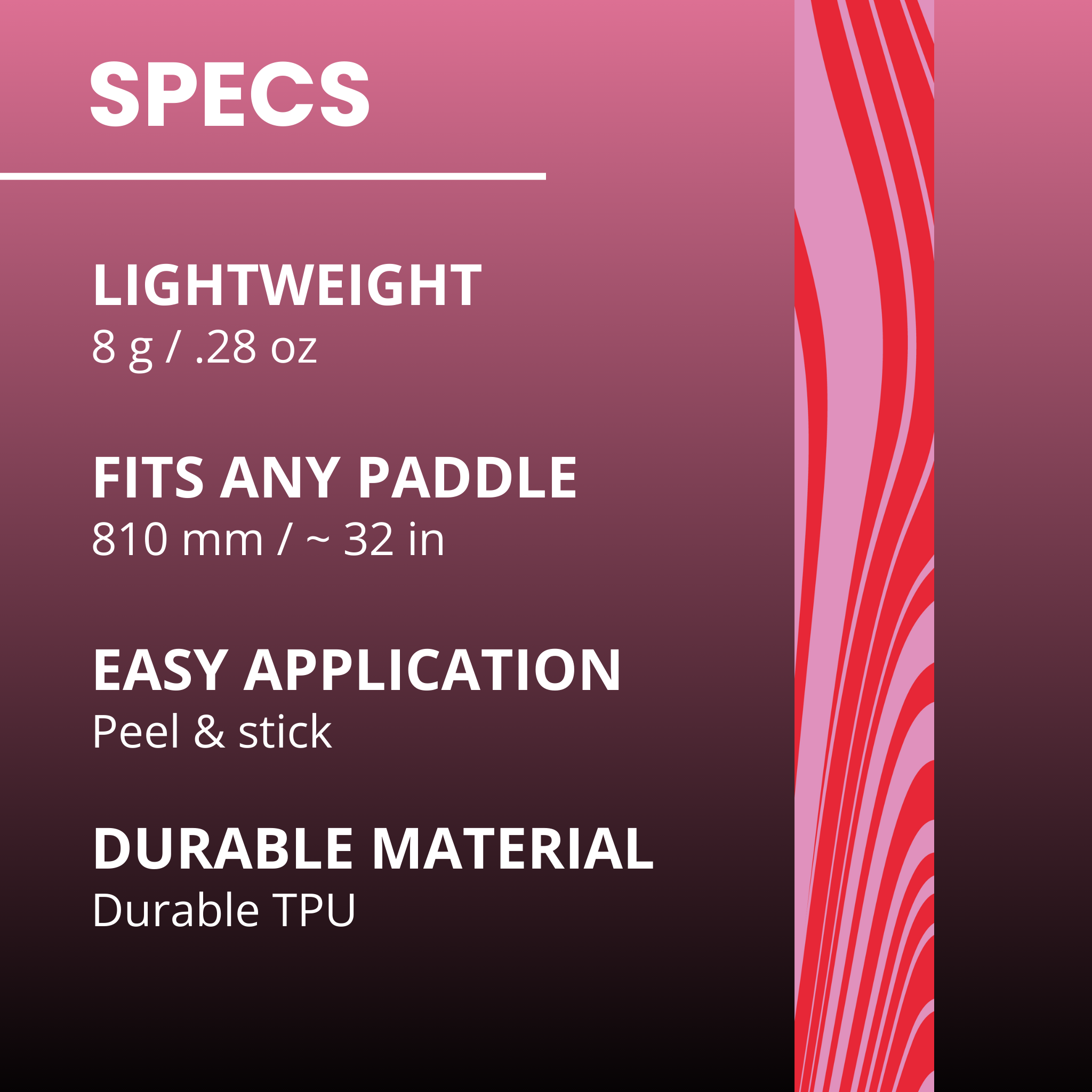 Groovy Pink Edge Tape (3 pack) - Pickleball Paddle Edge Tape