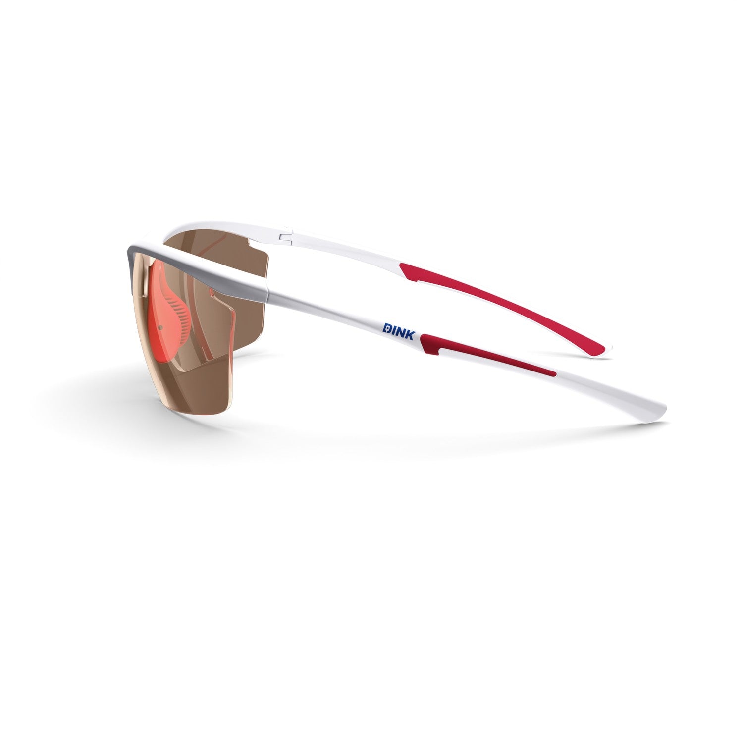 Daytona Petite Large Pickleball Sunglasses - White/Red